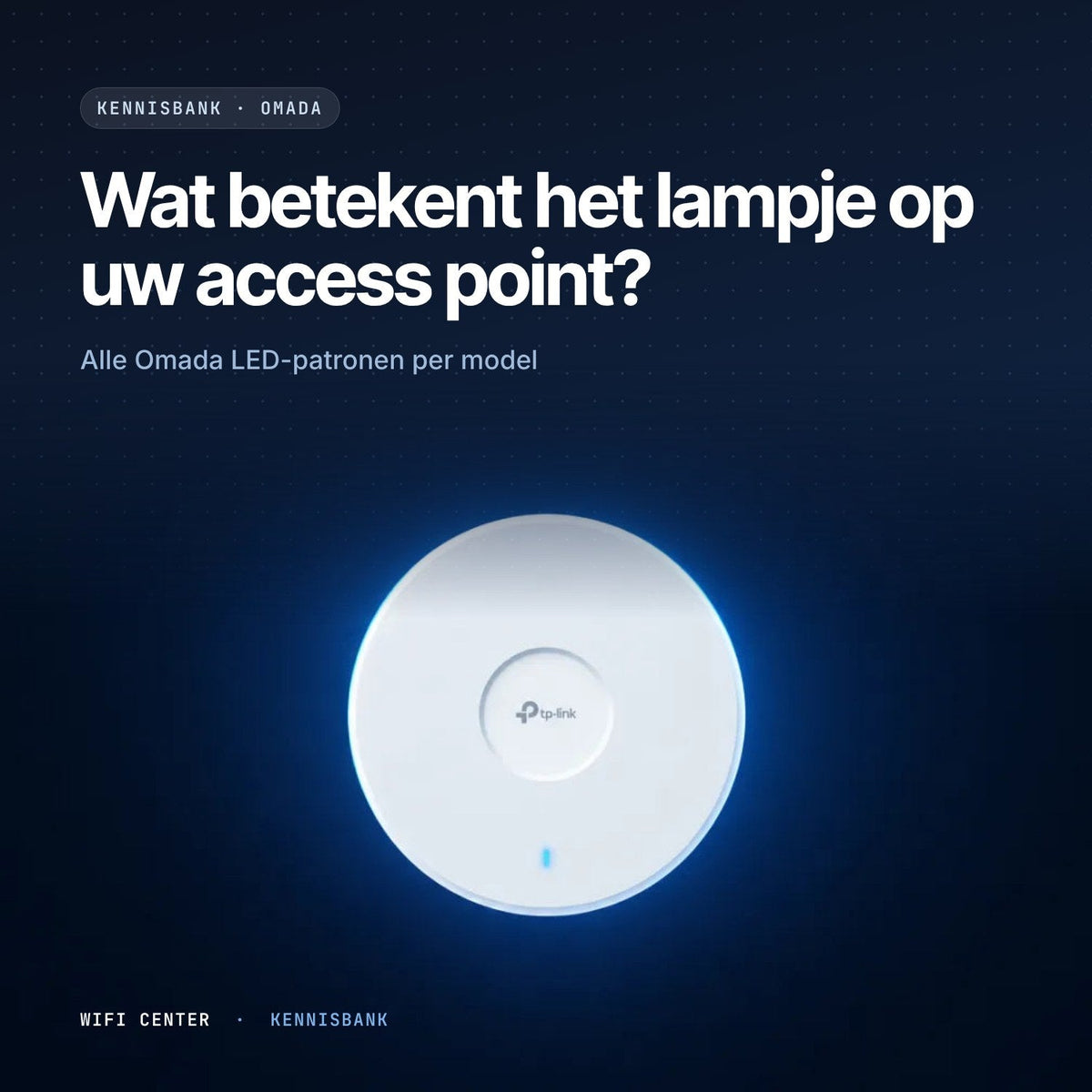 Omada LED betekenis: access point met blauw statuslampje