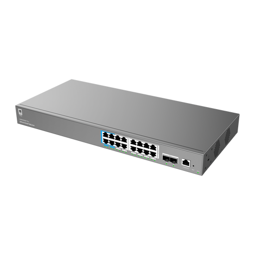 GWN7802P Pro 16-poorts Layer 2++ PoE-switch