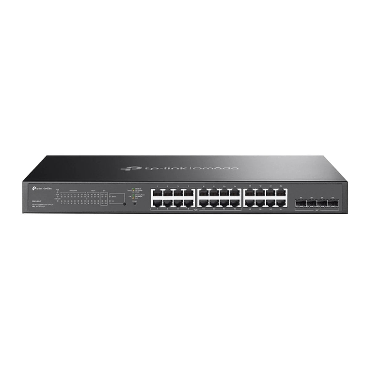 Omada SG2428LP 24-poorts PoE+ switch - voorkant, close-up