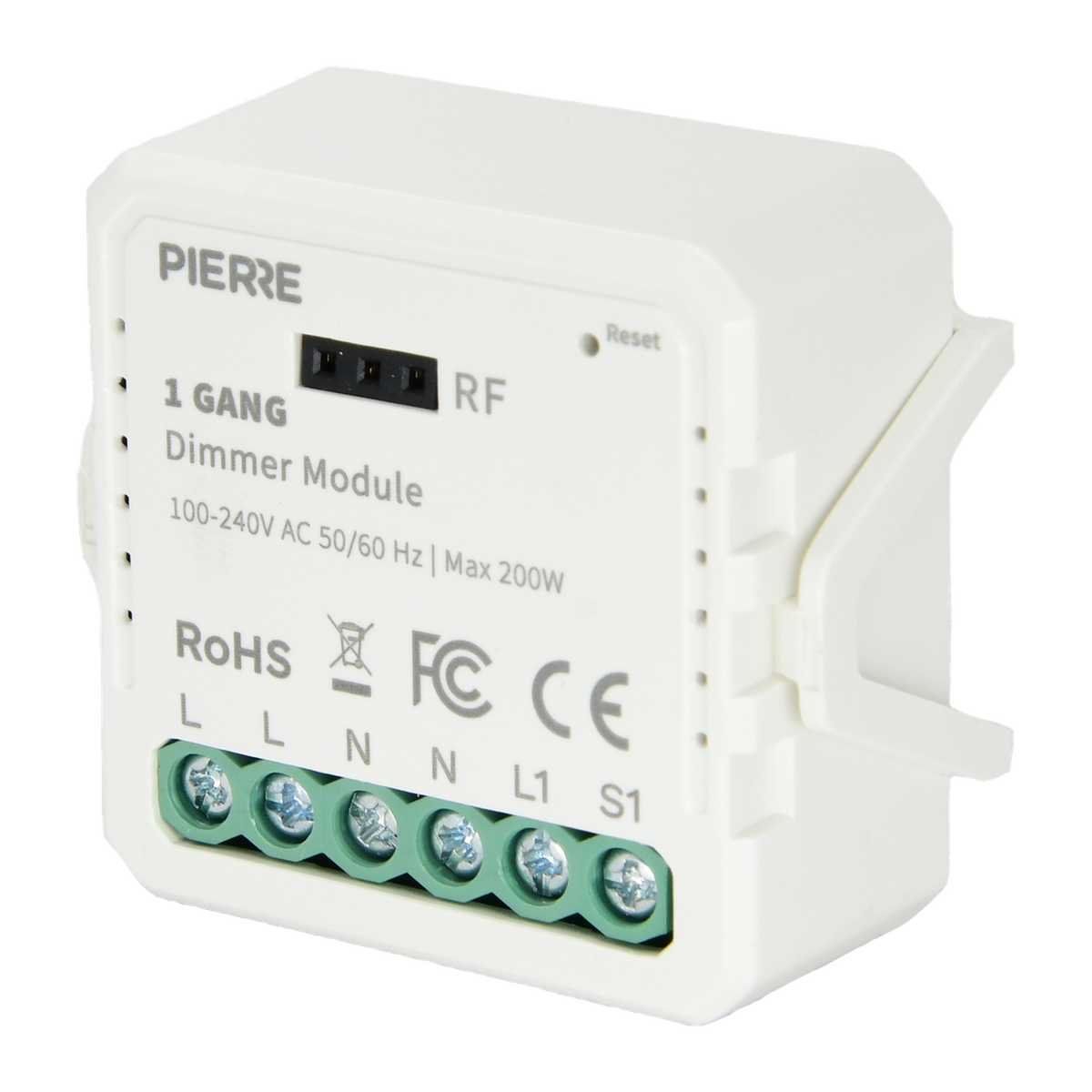 PIERRE Wave dimmermodule 1-kanaals (L+N), compacte dimmer met nulleider