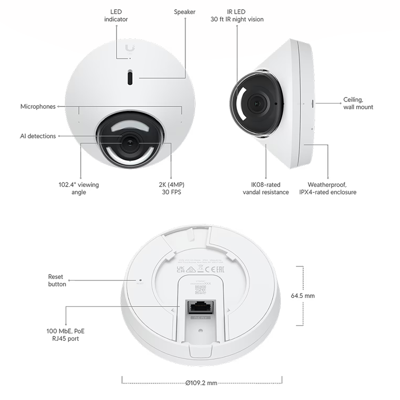 UniFi G5 Dome Camera - wifi-center.nl