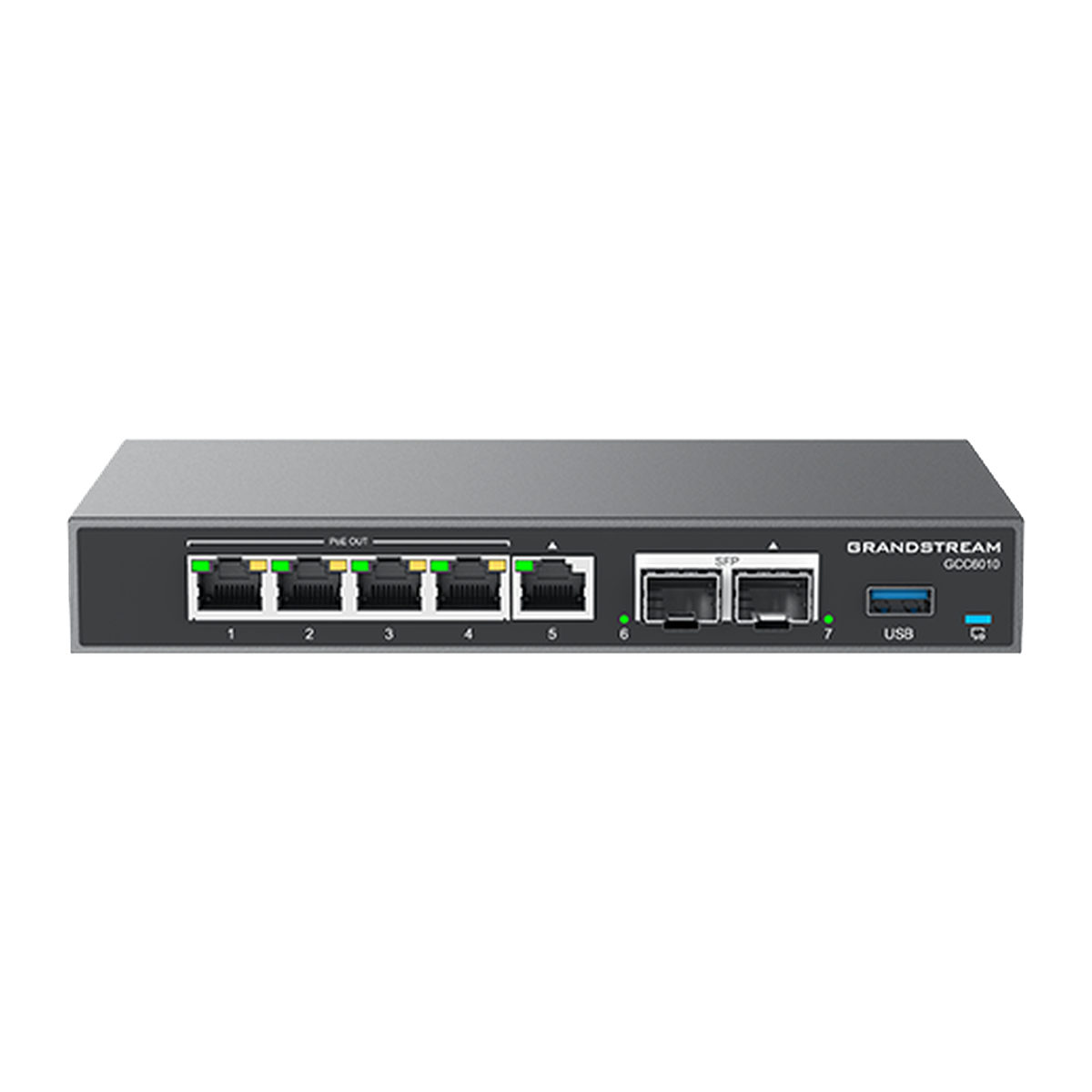 Grandstream GCC6010 next-gen firewall en IP-PBX, voorzijde