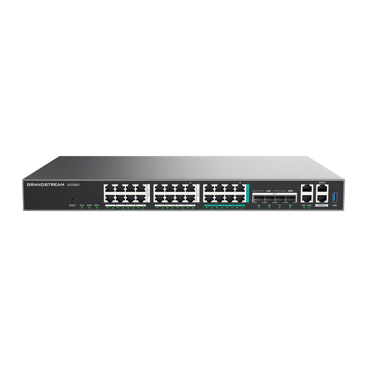 Grandstream GCC6021 next-gen firewall met PoE, achterzijde