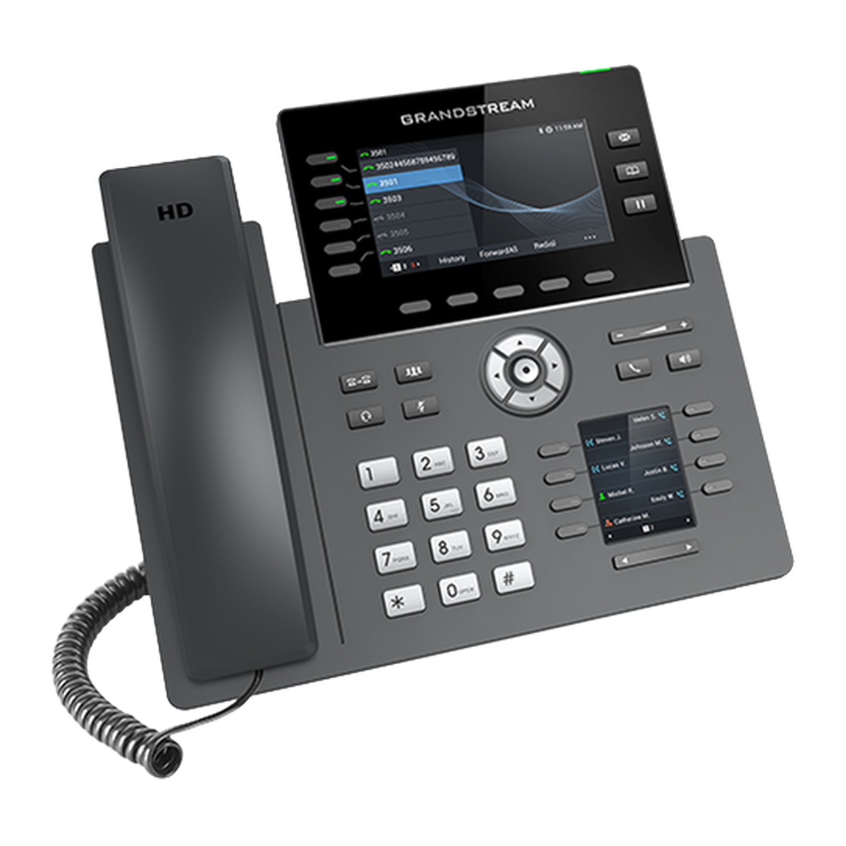 Grandstream GRP2616 IP-telefoon, zijaanzicht