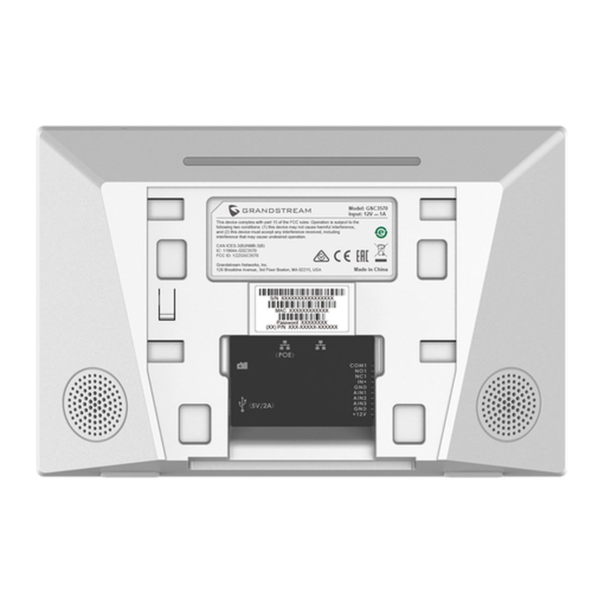 Grandstream GSC3570 HD-controlestation, achterzijde