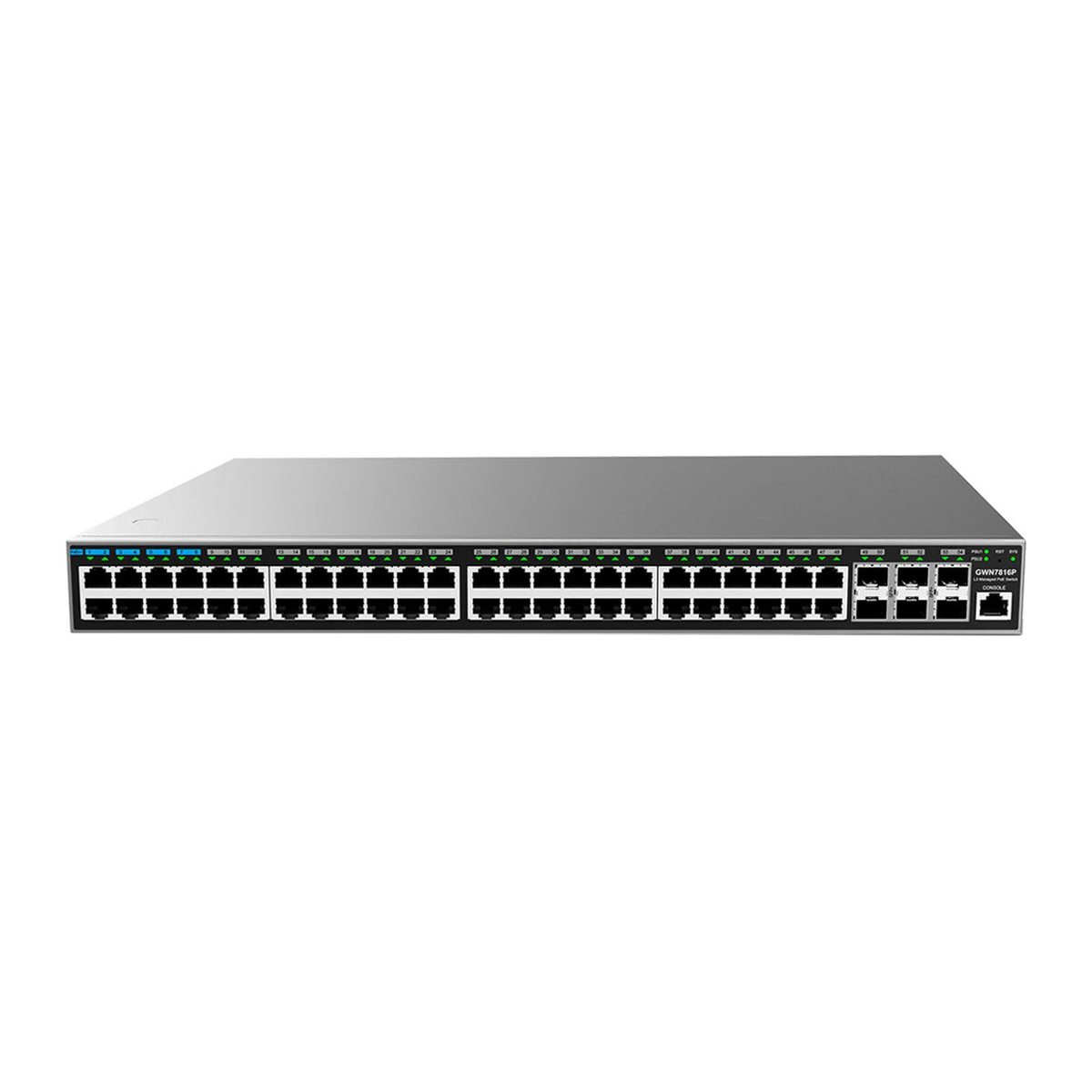GWN7816P 48-poorts Layer 3 PoE++-switch met 6 SFP+