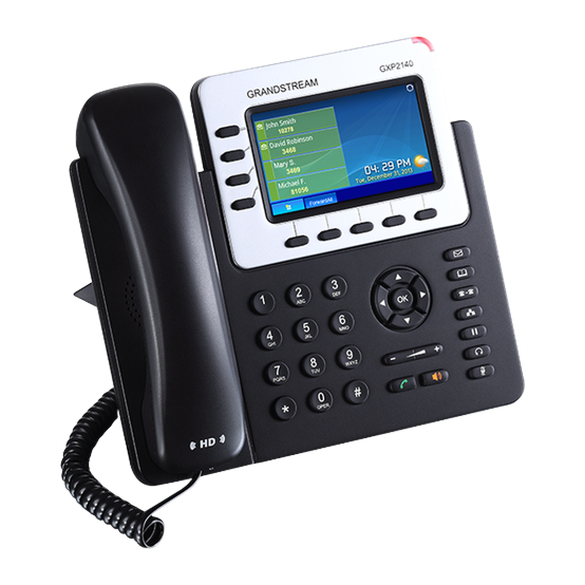 Grandstream GXP2140 IP-telefoon, zijaanzicht