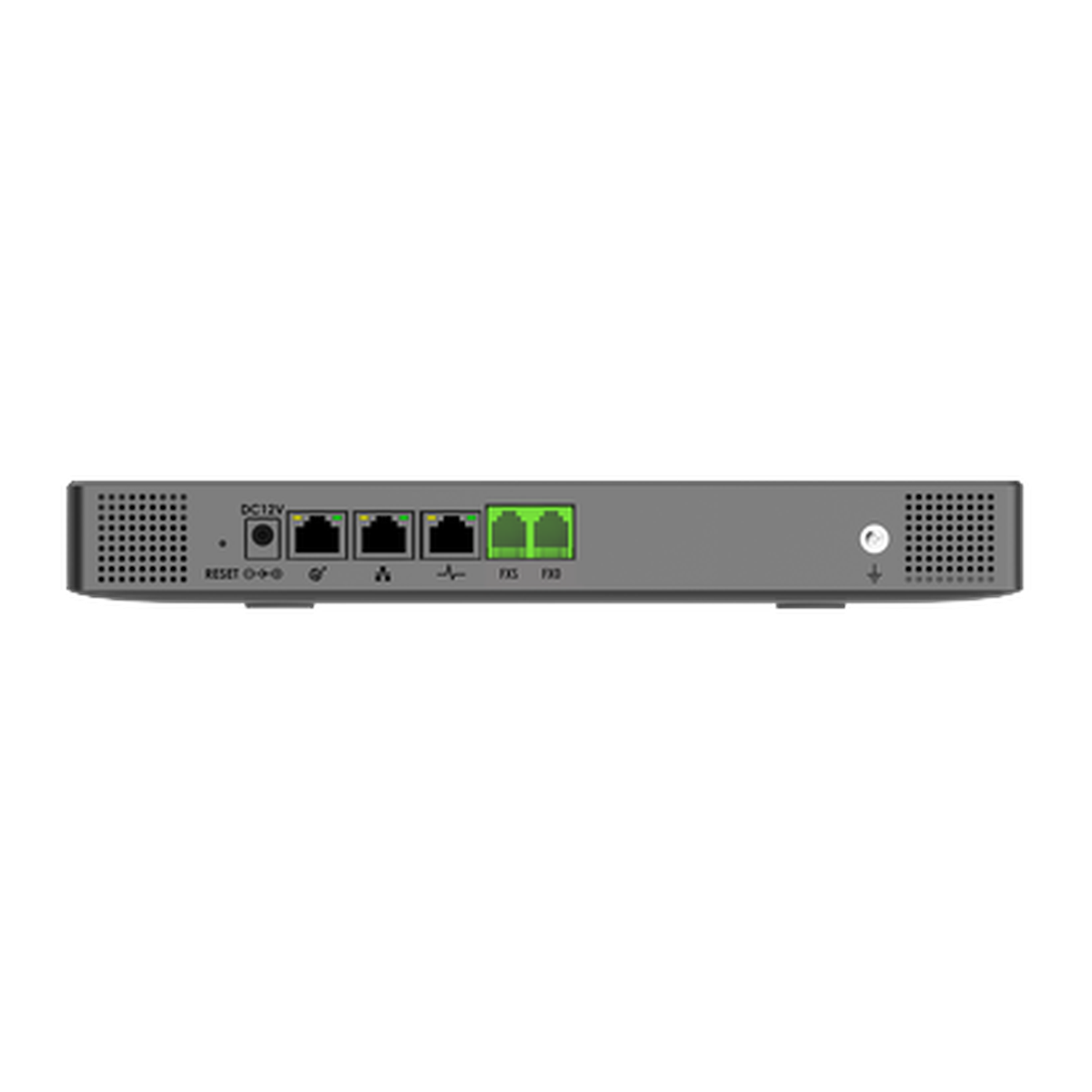 Grandstream UCM6301 achterzijde met aansluitingen