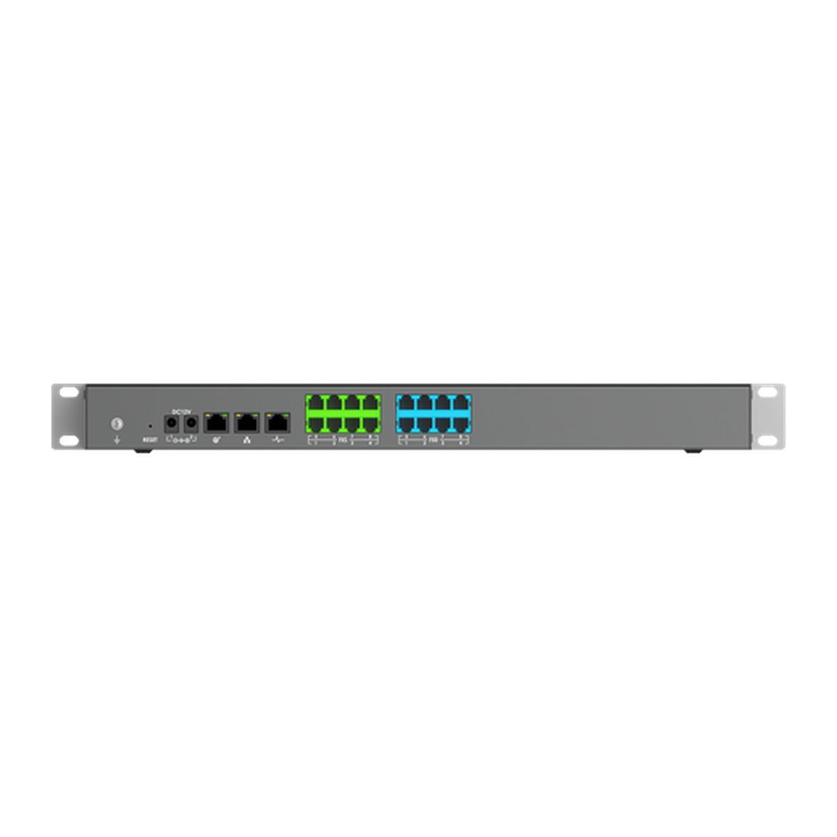Grandstream UCM6308 achterzijde met aansluitingen