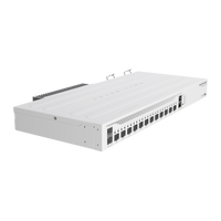 MikroTik CCR2004-1G-12S+2XS, achterzijde met voedingen