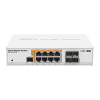 MikroTik CRS112-8P-4S-IN, smart switch voorzijde met PoE-poorten en SFP