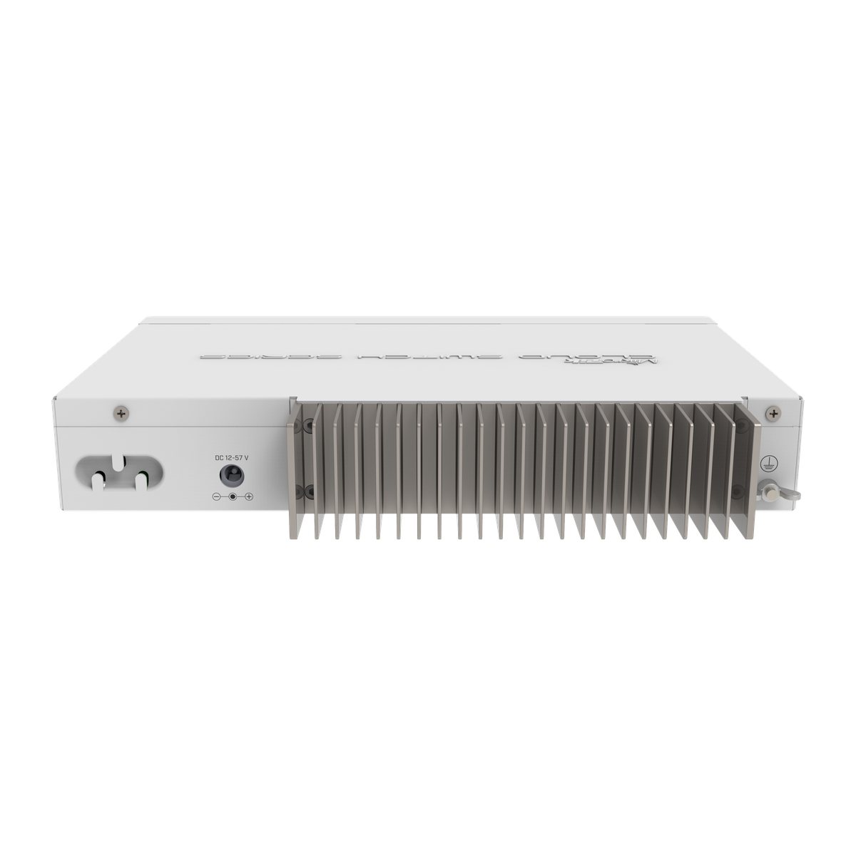 MikroTik CRS309-1G-8S+IN, achterzijde met ventilatieribben