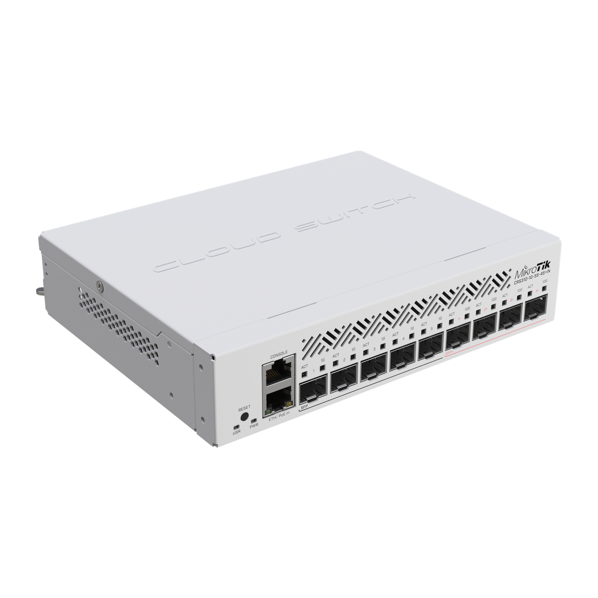 MikroTik CRS310-1G-5S-4S+IN, zijaanzicht