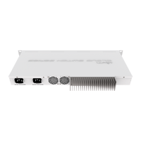 MikroTik CRS317-1G-16S+RM, achterzijde met voedingen