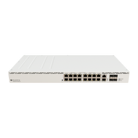 MikroTik CRS320-8P-8B-4S+RM, achterzijde met voeding