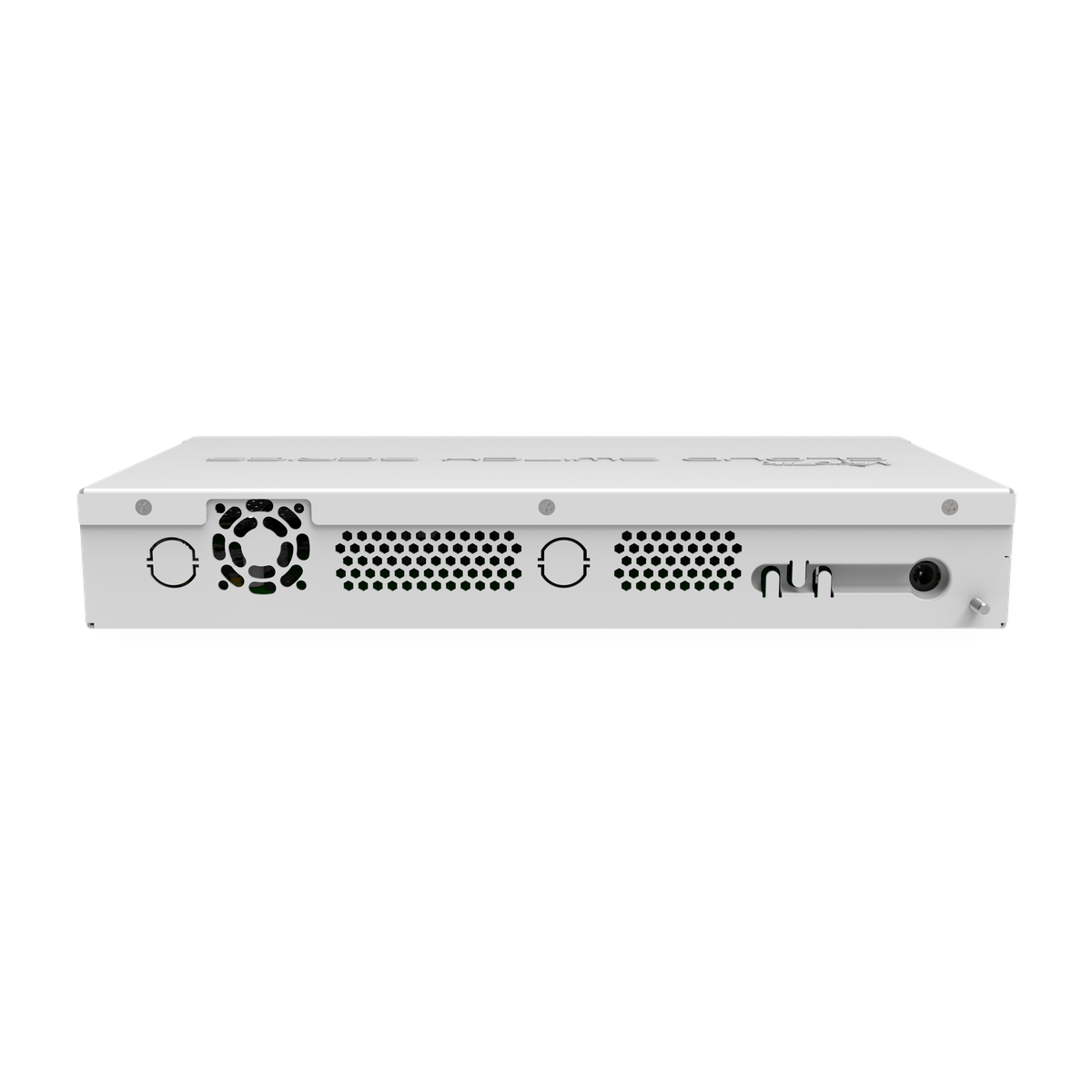 MikroTik CRS326-24G-2S+IN, poortenkant met SFP+-cages