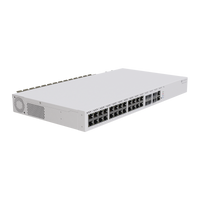 MikroTik CRS326-4C+20G+2Q+RM, poortenkant met SFP+- en QSFP+-cages