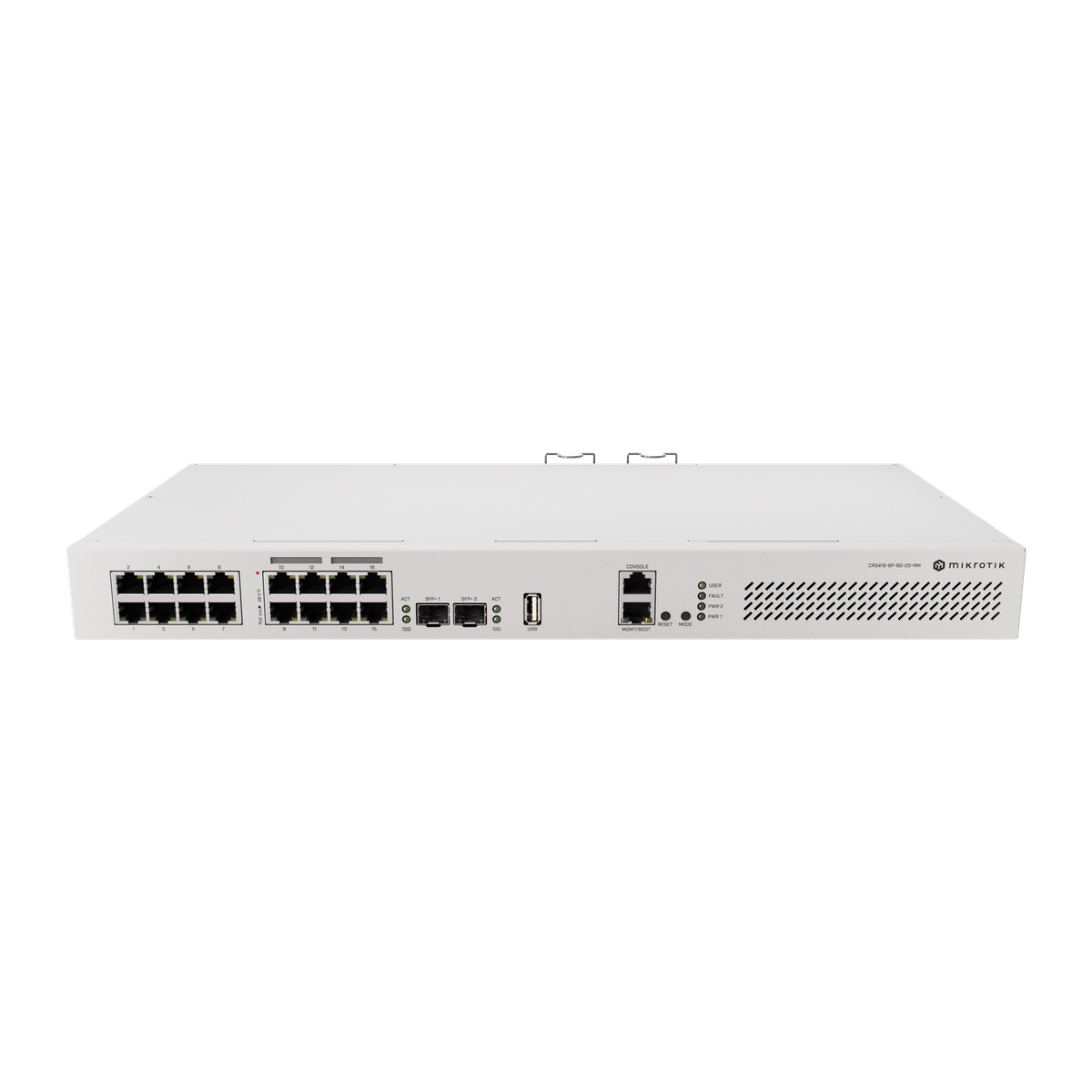 MikroTik CRS418-8P-8G-2S+RM, achterzijde