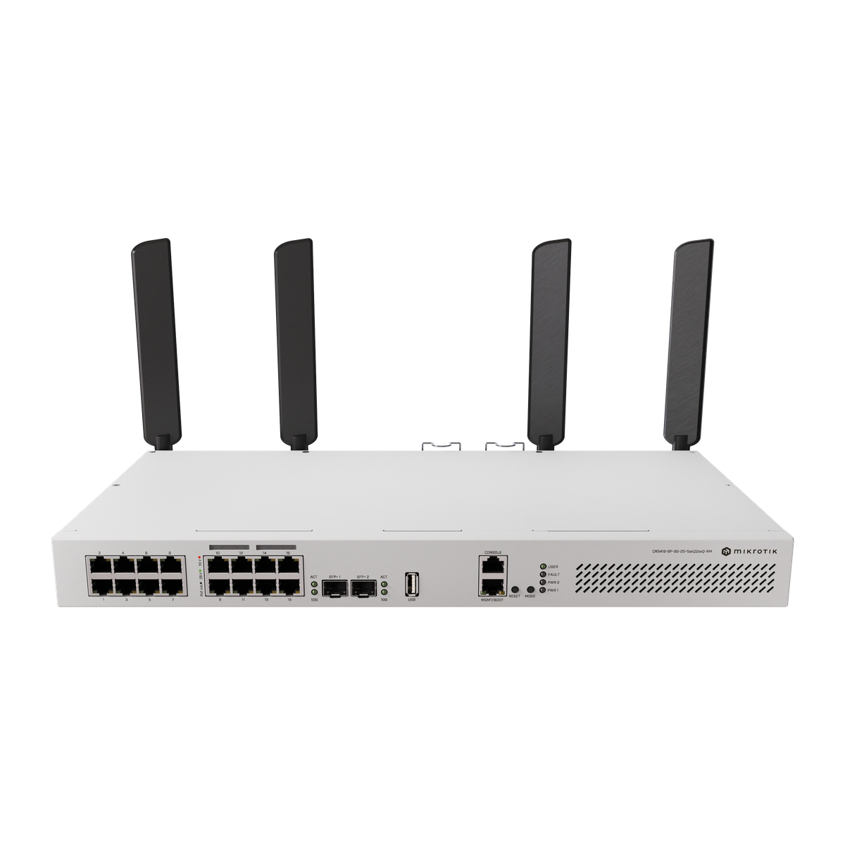 MikroTik CRS418-8P-8G-2S+5axQ2axQ-RM, achterzijde