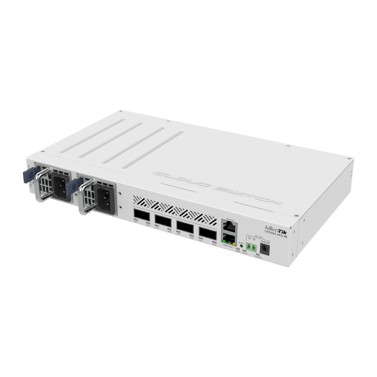 MikroTik CRS504-4XQ-IN, voorkant