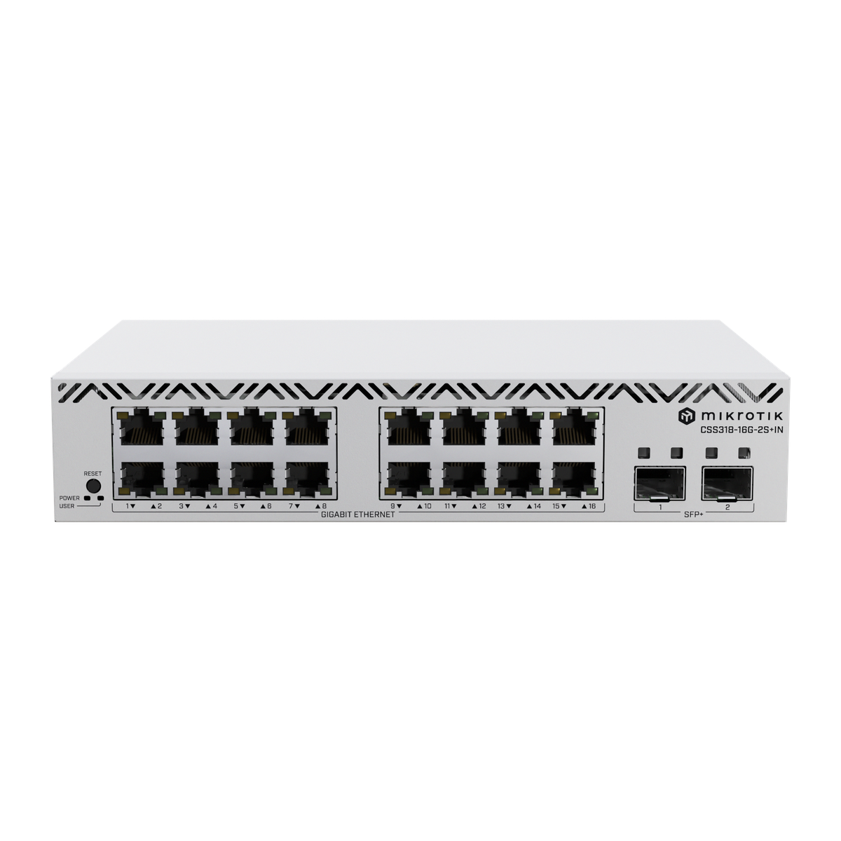 MikroTik CSS318-16G-2S+IN, voorkant