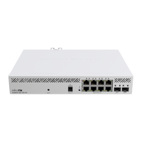 MikroTik CSS610-8P-2S+IN, achterzijde met voeding