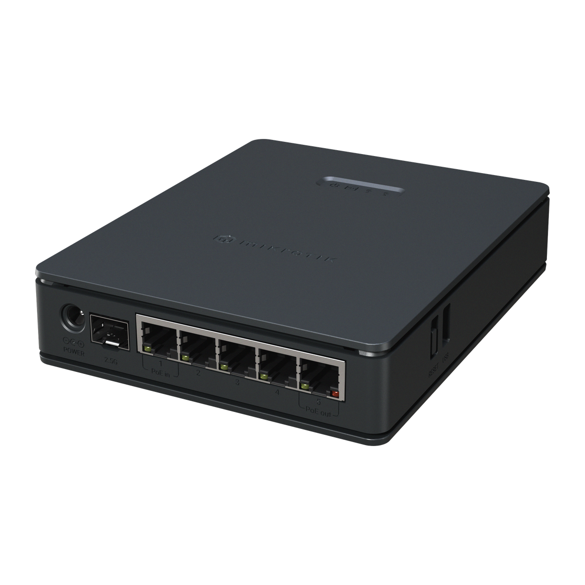 MikroTik hAP ax S, achterzijde met poorten