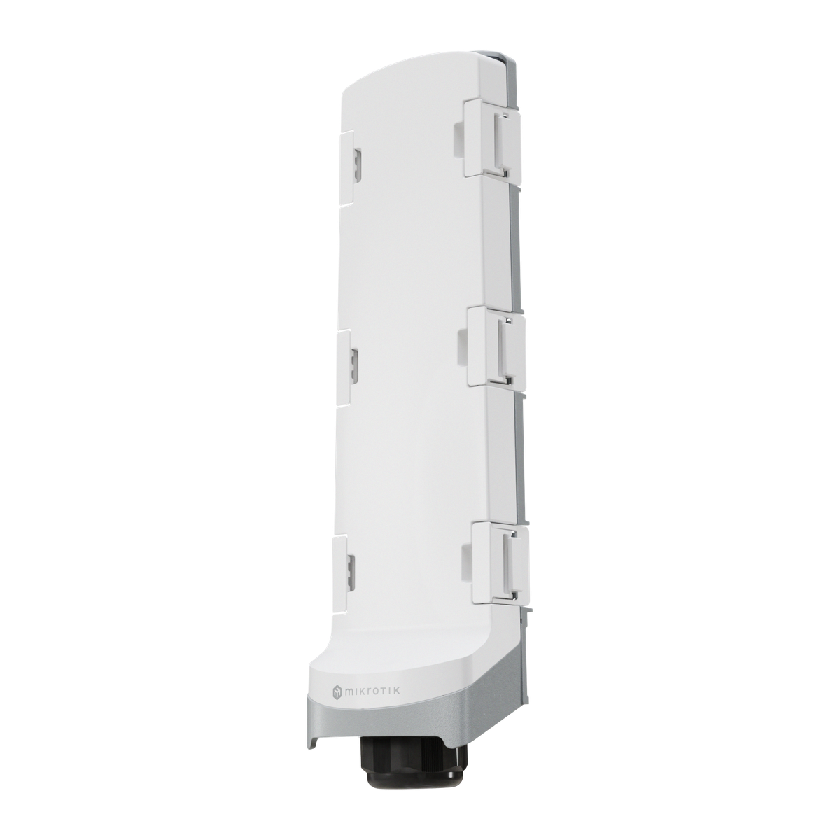 MikroTik GPERx6 outdoor switch, gemonteerd op een paal