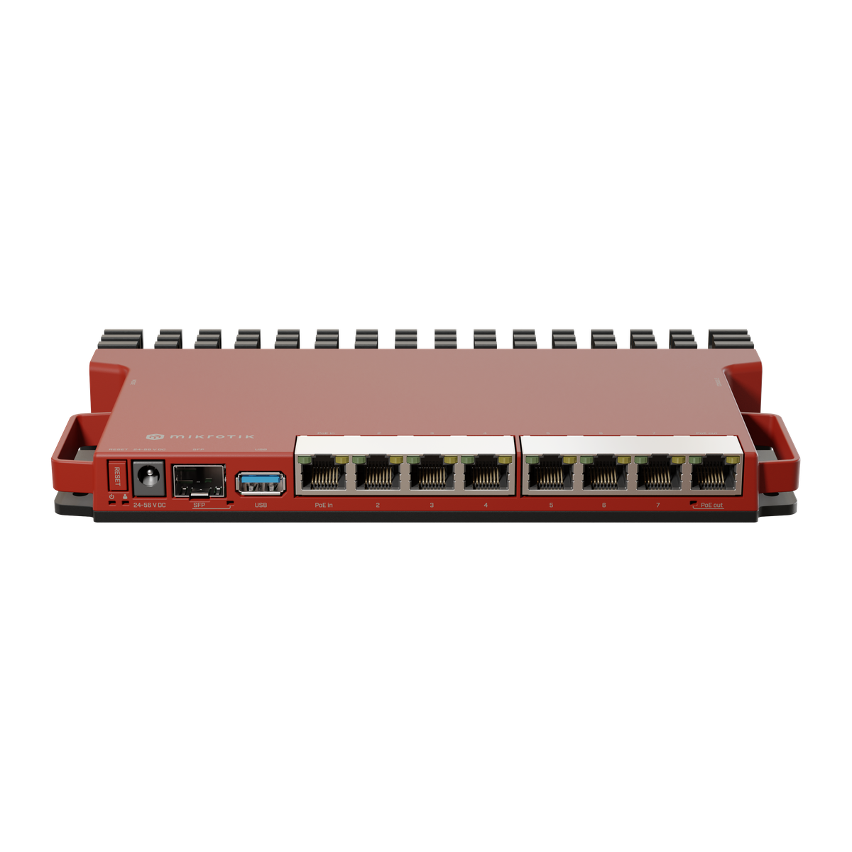 MikroTik L009UiGS-RM router, voorkant met poorten
