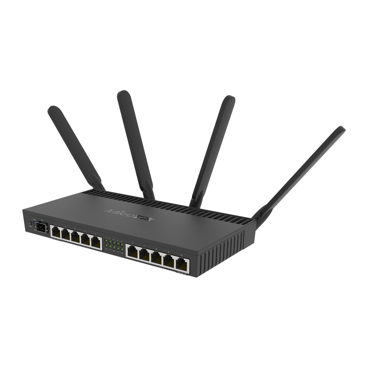 MikroTik RB4011iGS+5HacQ2HnD, poortenzijde