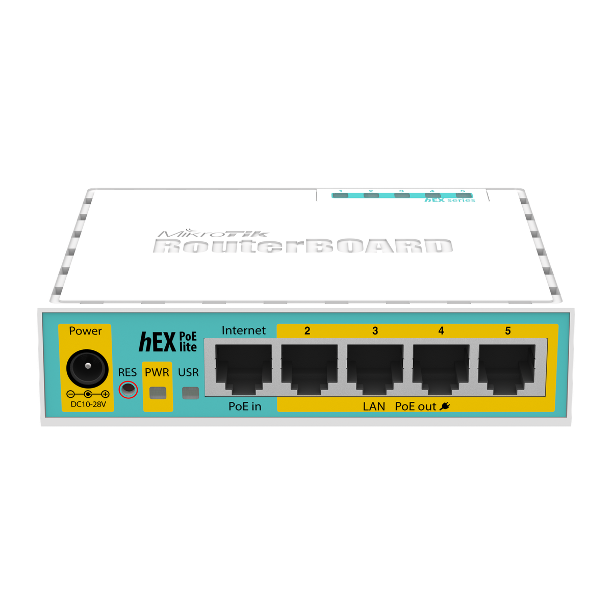 MikroTik hEX PoE Lite RB750UPr2, poorten