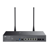 DR3220v-4G gateway, vooraanzicht met poorten