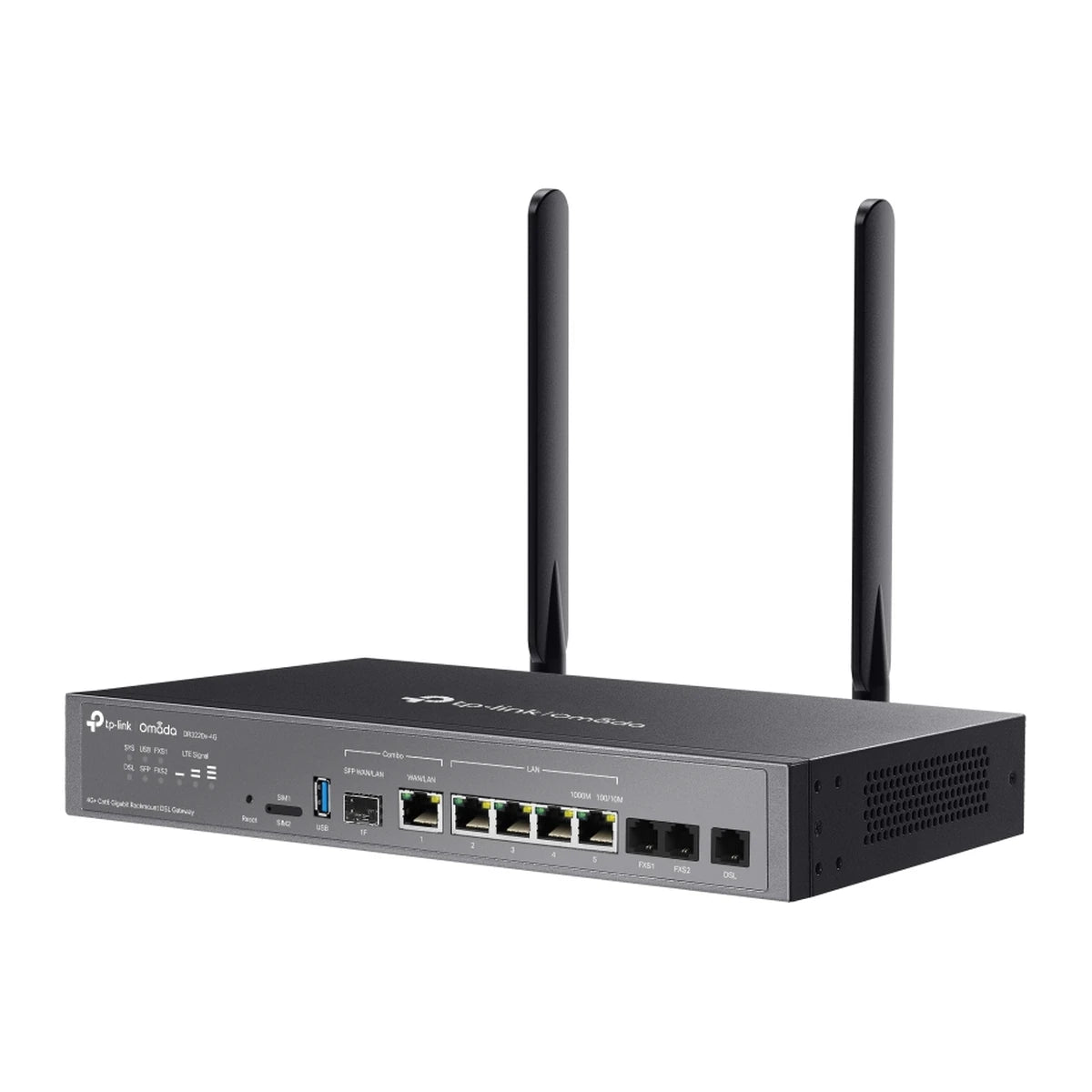 DR3220v-4G gateway, schuin met antennes
