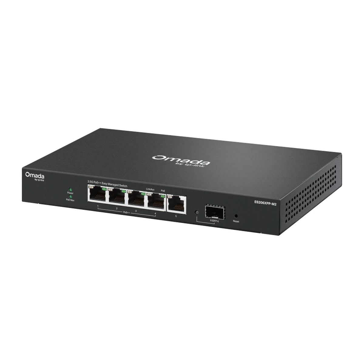 ES206XPP-M2 switch, schuin voorkant