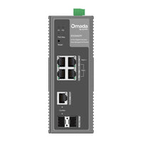 IES206GPP switch, voorkant met PoE-poorten en SFP