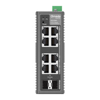 IES208G switch, voorkant met poorten