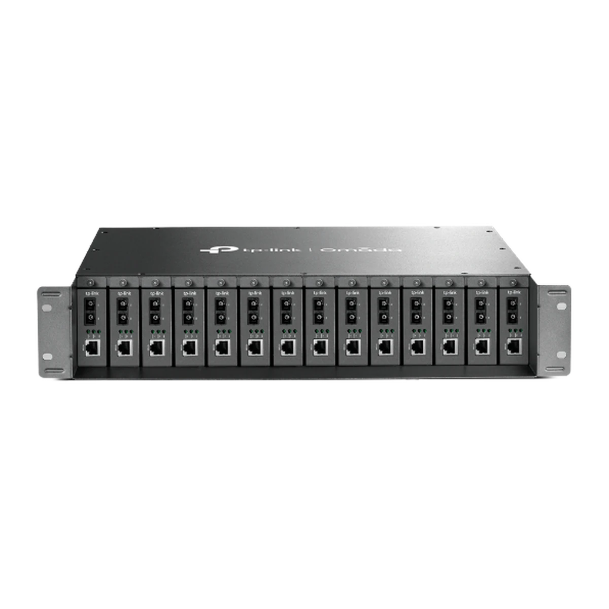 MC1400 14-slots rackmount chassis, voorkant