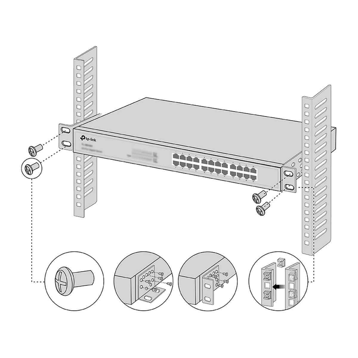 RackMount Kit-19 monteren in rack