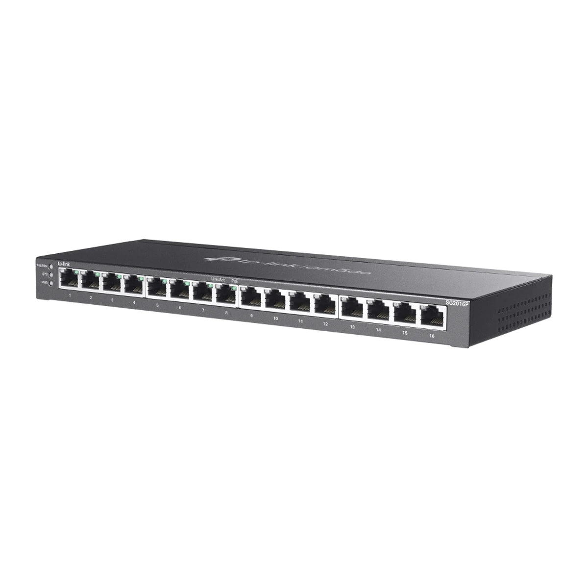 SG2016P switch, schuin zijaanzicht