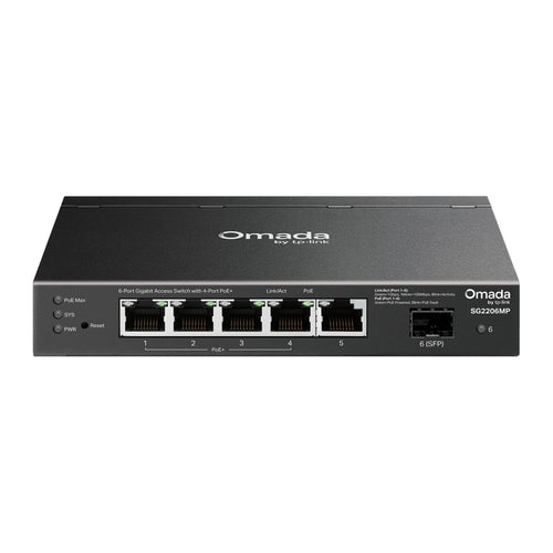 SG2206MP 6-poorts Gigabit Switch met 4 PoE+
