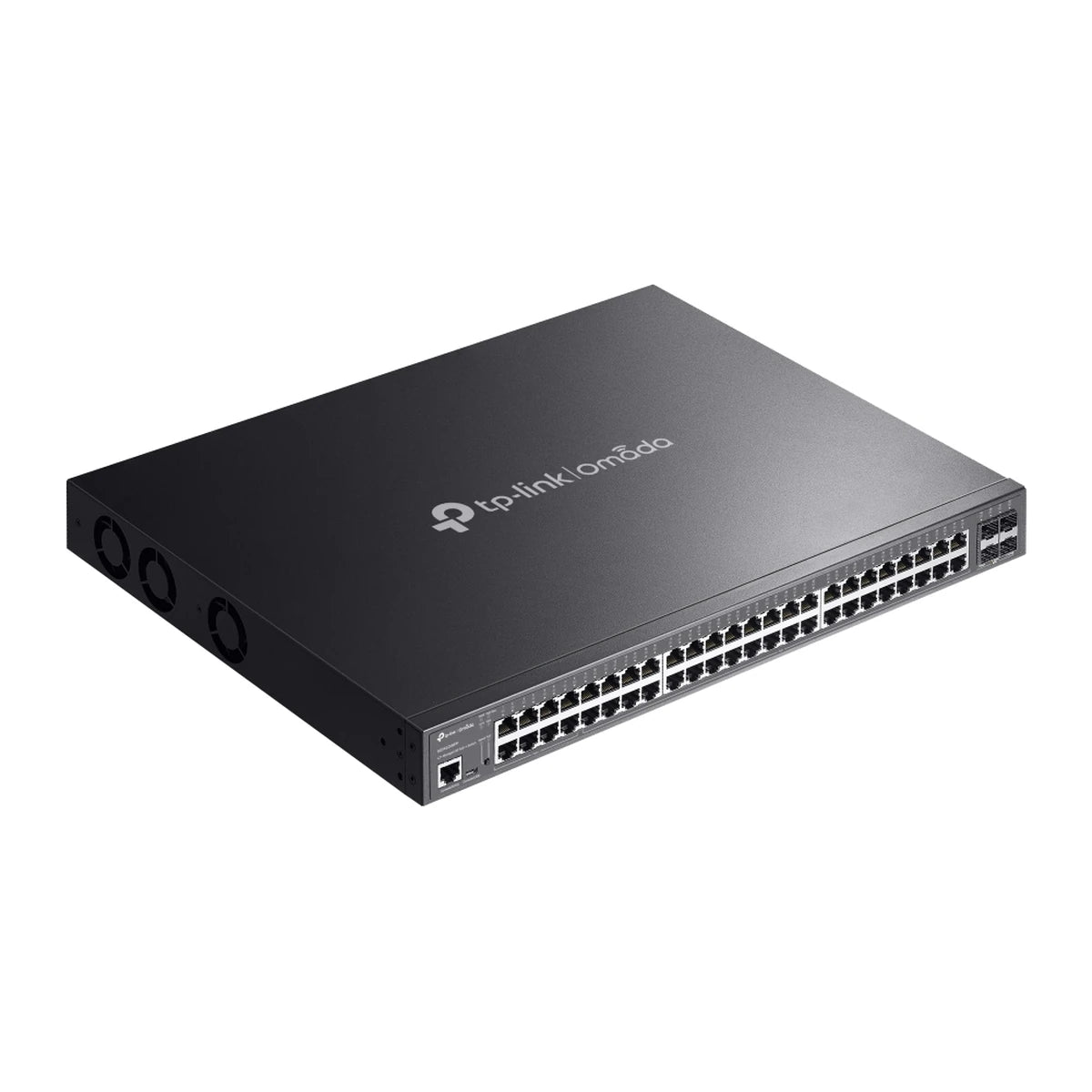 SG3452XMPP switch, schuin zijaanzicht