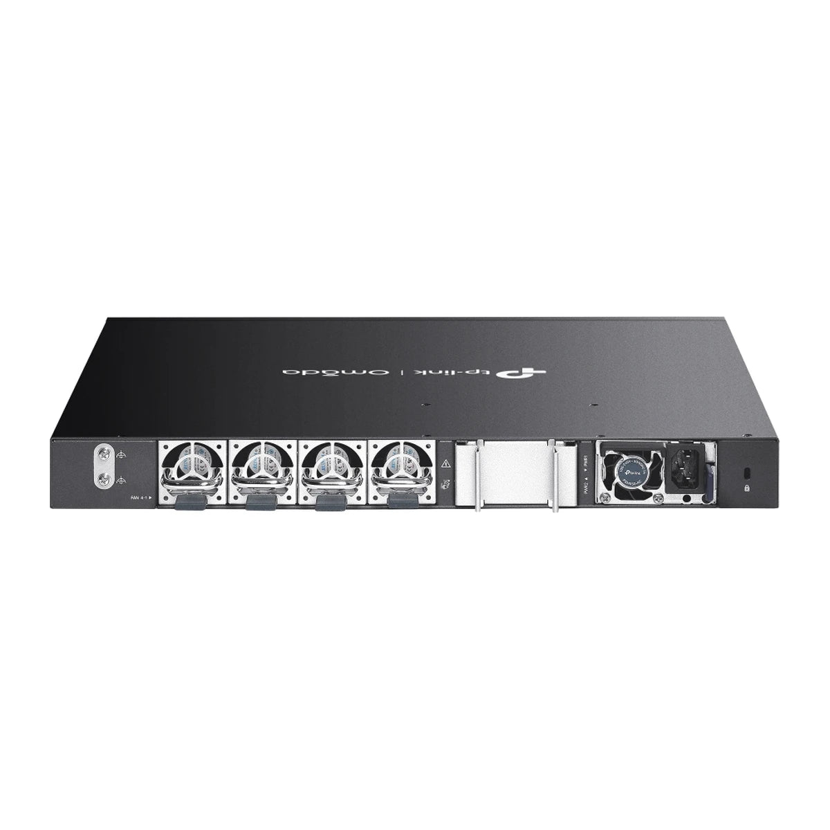 SX6632YF switch, achterkant met ventilatoren en voeding