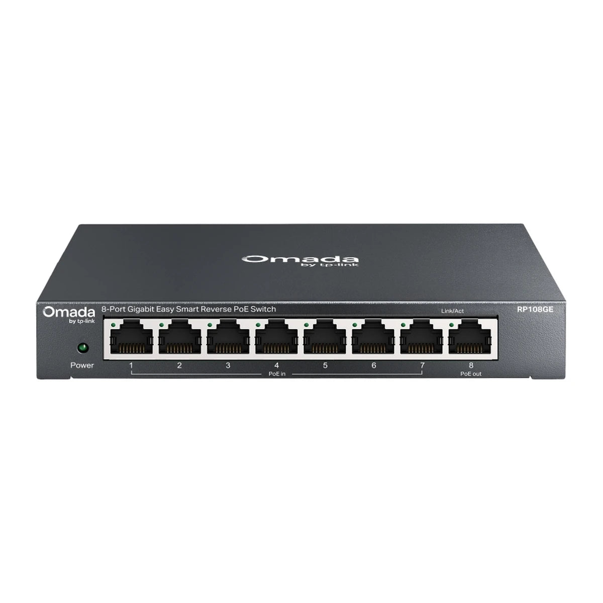 TL-RP108GE reverse PoE switch, voorkant