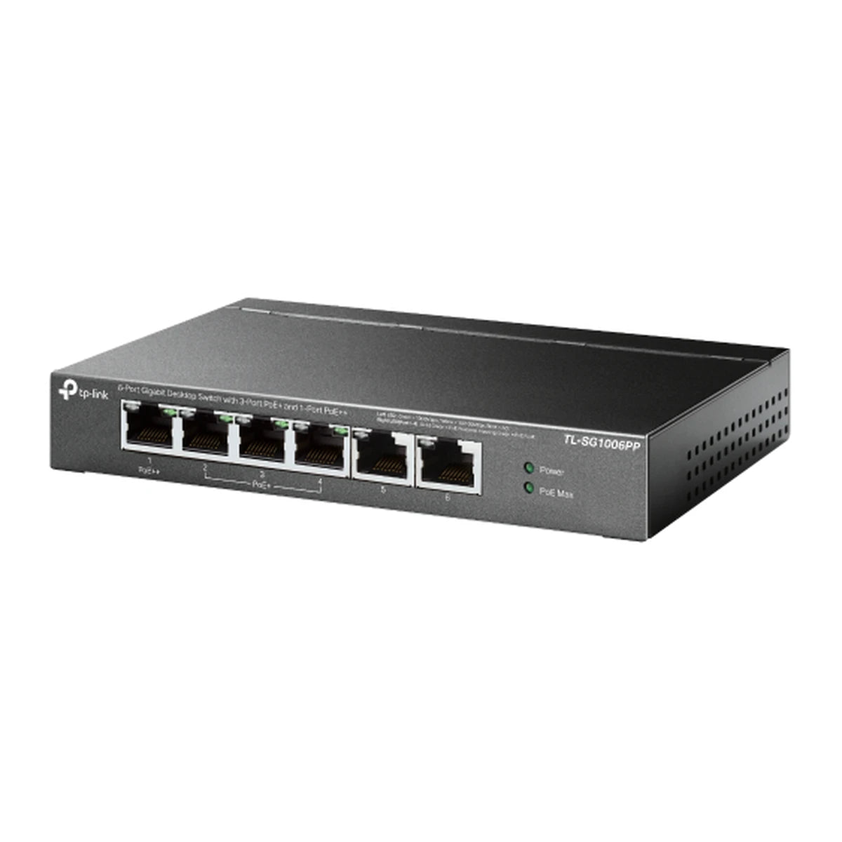 TL-SG1006PP PoE++ switch, schuin voorkant