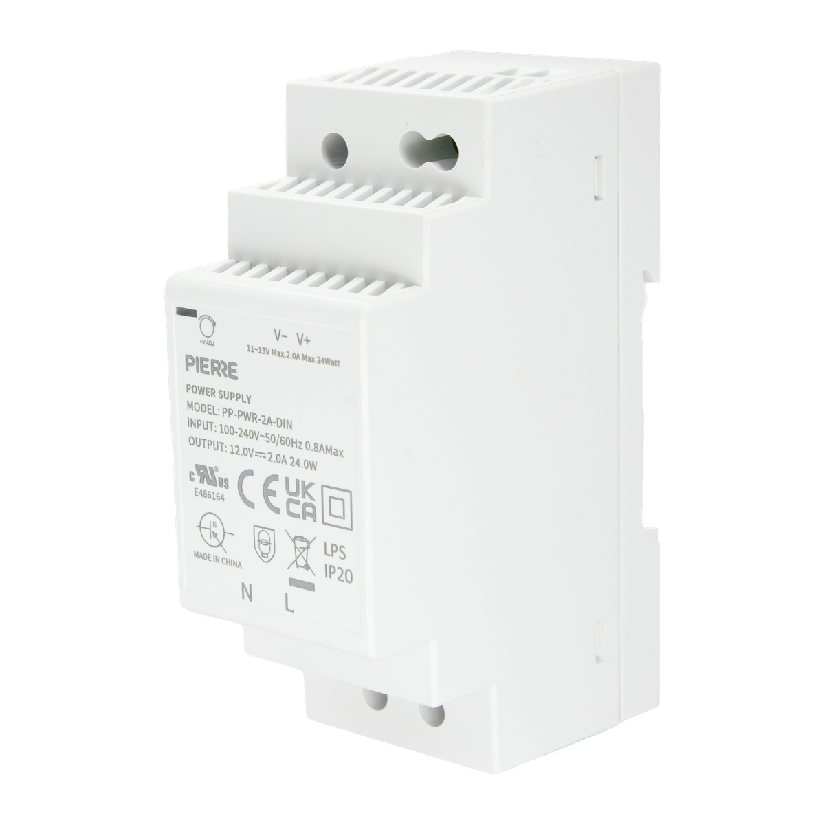 PIERRE DIN-railvoeding 12 V/2 A voorkant