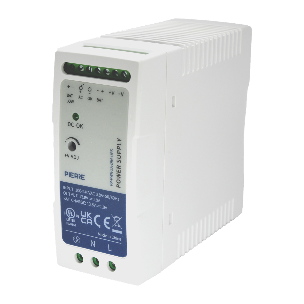 PIERRE DIN-railvoeding 12 V/2 A voorkant