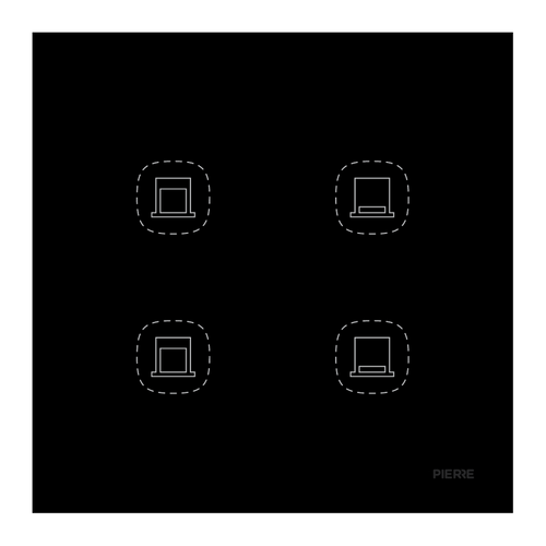 Flat Series wandschakelaar rolluik 2-voudig zwart (L+N)