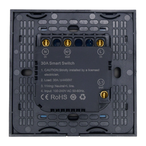 Flat Series wandschakelaar High Consumer 1-voudig zwart (L+N)