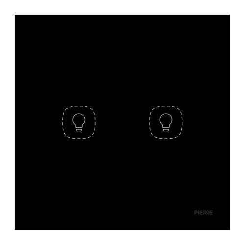 Flat Series wandschakelaar 2-voudig zwart (L+N)