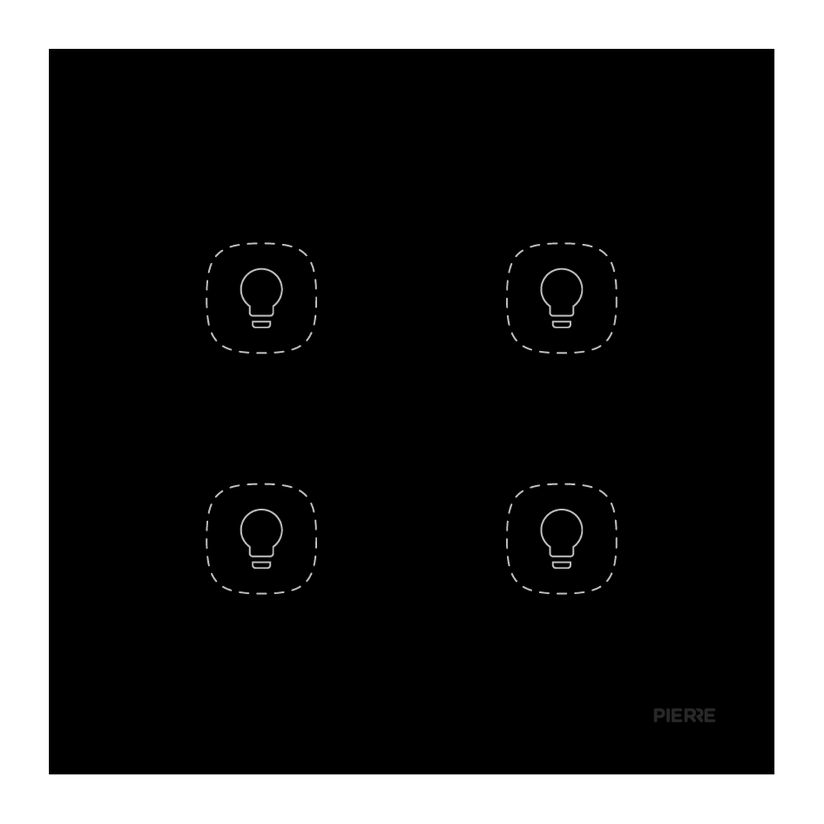 PIERRE Flat Series wandschakelaar 4-voudig zwart (L+N)